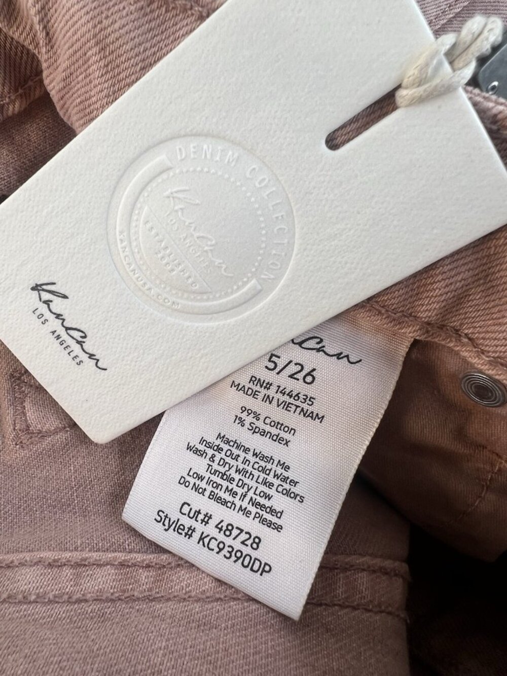 Kancan dusty mauve high rise horseshie fit jeans sz 05/26 new - Picture 7 of 8